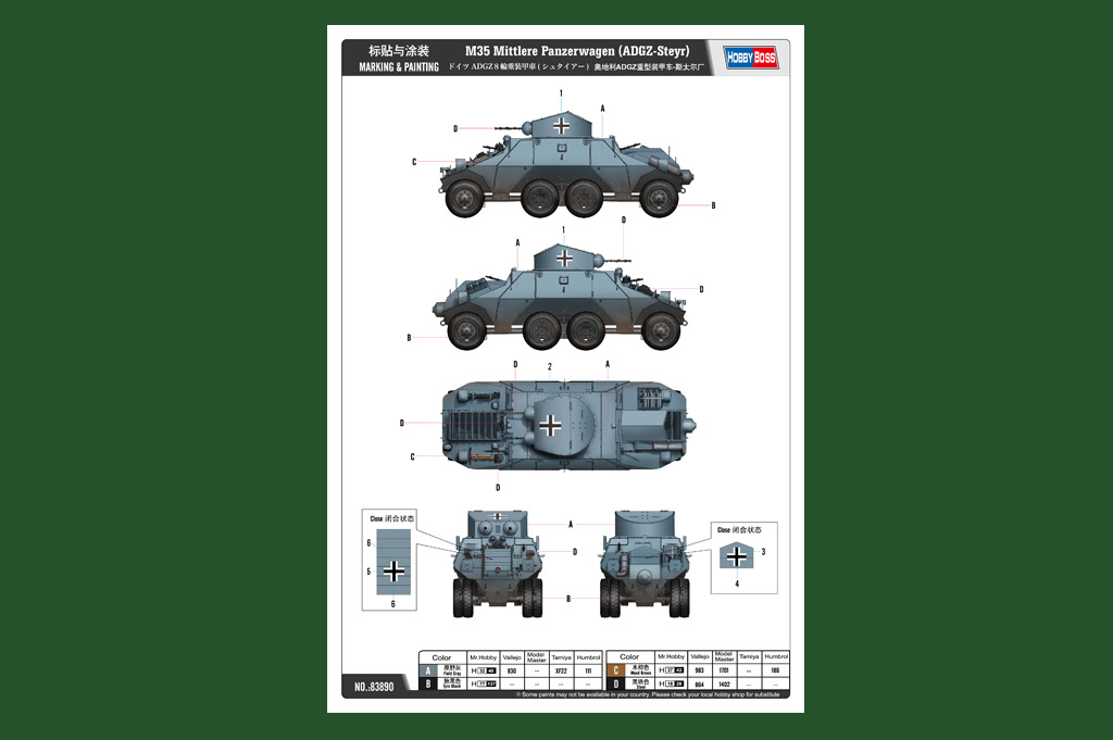 M35 Mittlere Panzerwagen (ADGZ-Steyr) 83890-1:35-HobbyBoss