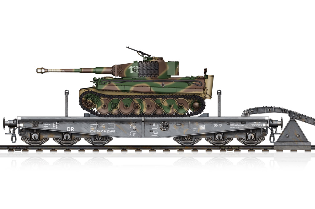 Schwere Plattformwagen Type SSyms 80&Pz.Kpfw.VI Ausf.E Sd.Kfz.181 Tiger I (Mid Production) 82934